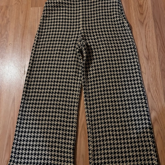 Zara Houndstooth Ankle/ Wide LegSweater Pants Size Small - Picture 14 of 15
